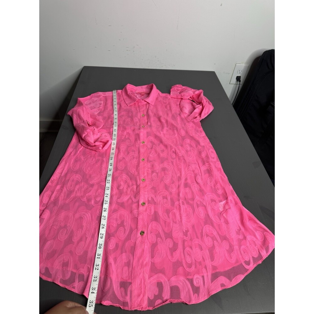 Lilly Pulitzer Natalie Shirtdress Beach Swim Cover Up Neon Pink NWT - Picture 8 of 8